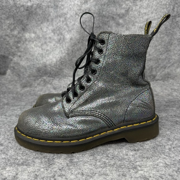 Dr. Doc Martens Boots Pascal Metallic 37 EU Womens 6 US Combat Iridescent 1460 - Picture 4 of 14